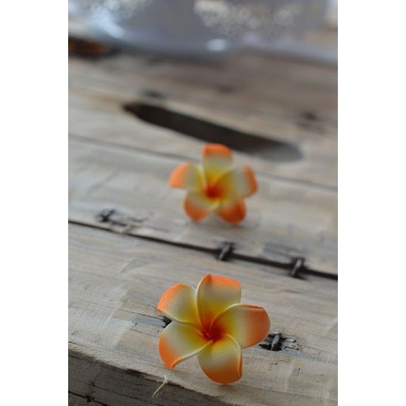 Fleur frangipannier artificielle orange Fleur frangipannier artificielle orange