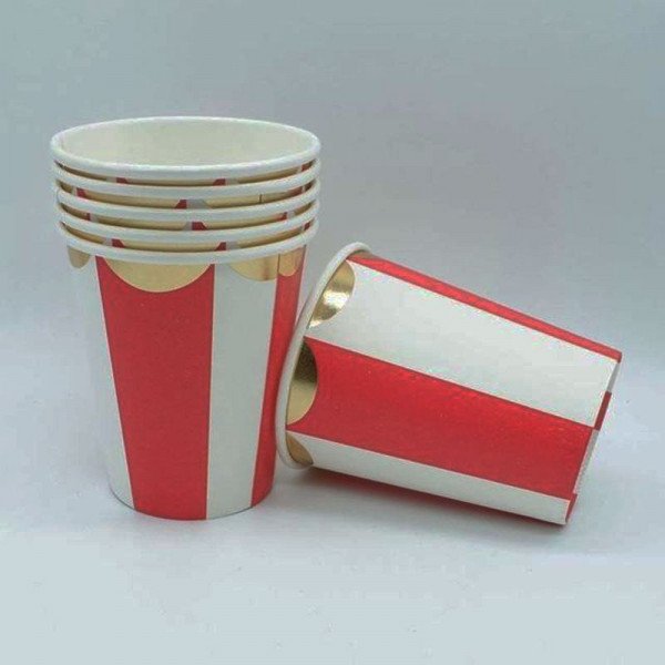 Gobelet rouge à rayures X10