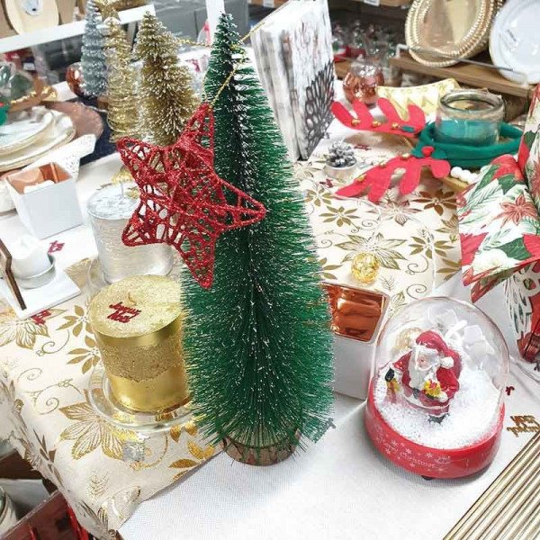 Sapin vert pointe blanc 29cm