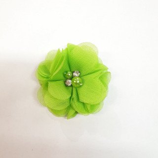 Fleur mousseline vert anis...