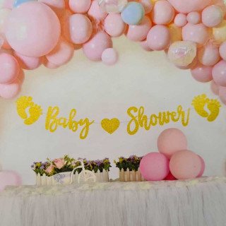 Guirlande baby shower doré