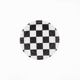 assiette motif drapeau de course