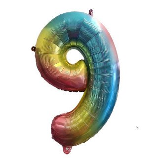 ballon chiffre arc en ciel
