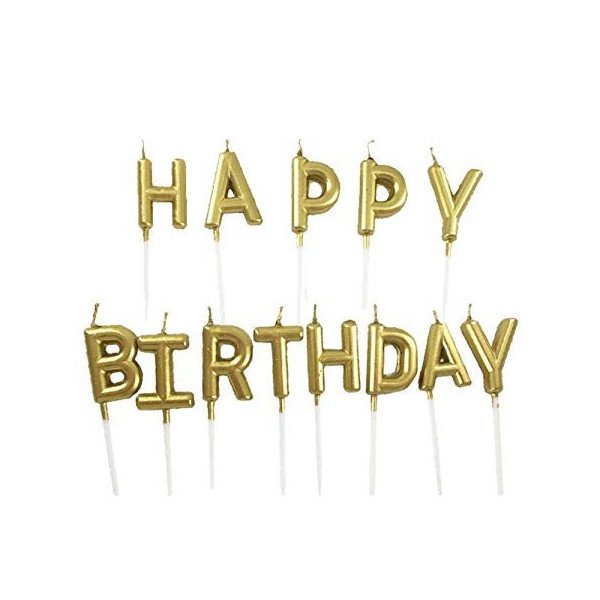 bougie anniversaire doré