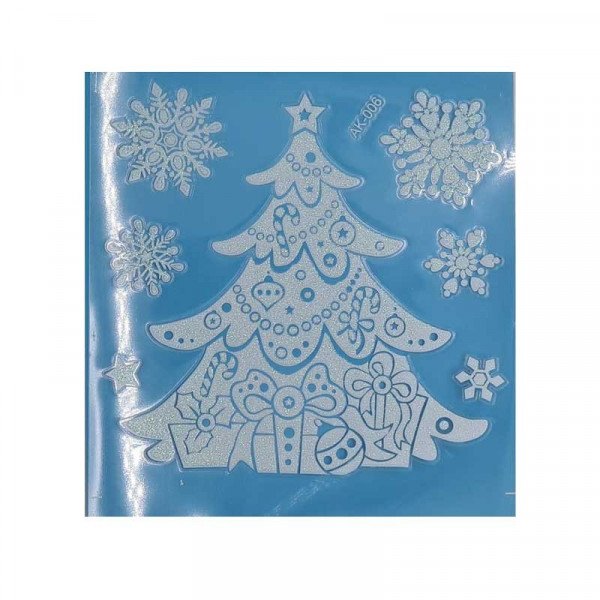 Stickers Sapin de Noel glitter blanc