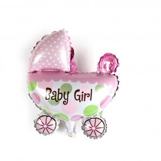 Ballon poussette rose