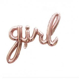 Ballon lettre girl rose