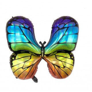 ballon papillon aluminium arc en ciel