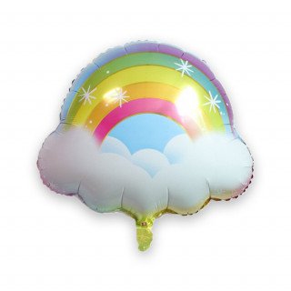 ballon arc en ciel sur nuage