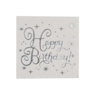 serviette anniversaire etoile argent