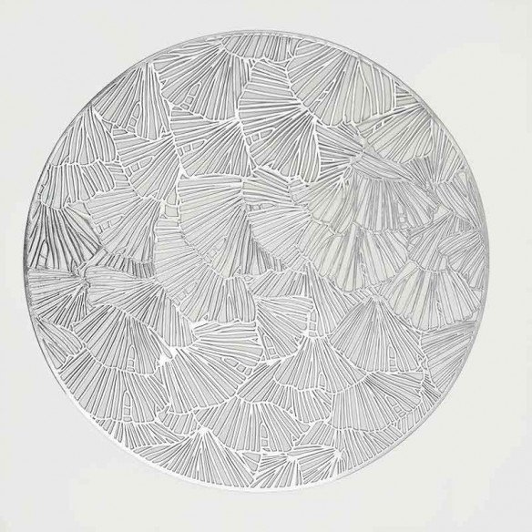 set de table rond argent gingko