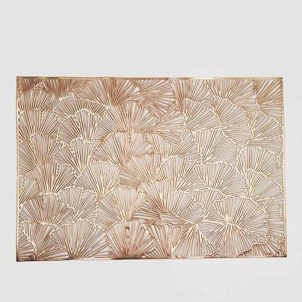 set de table carré rose gold gingko