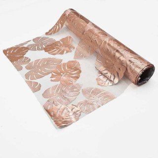 chemin de table tropicale rose gold