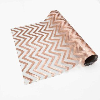 chemin de table organza chevron rose gold