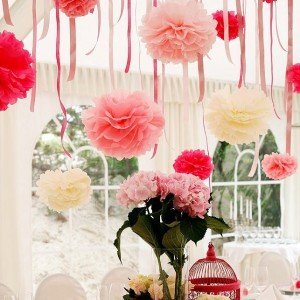 fleur en papier de soie pompon fleur