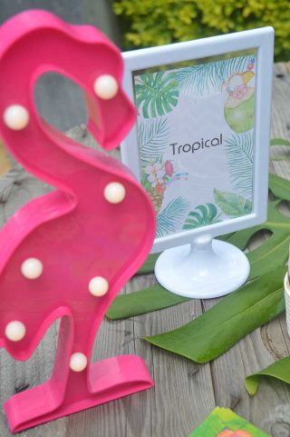 Cake topper assortis Joyeux anniversaire thème Tropical